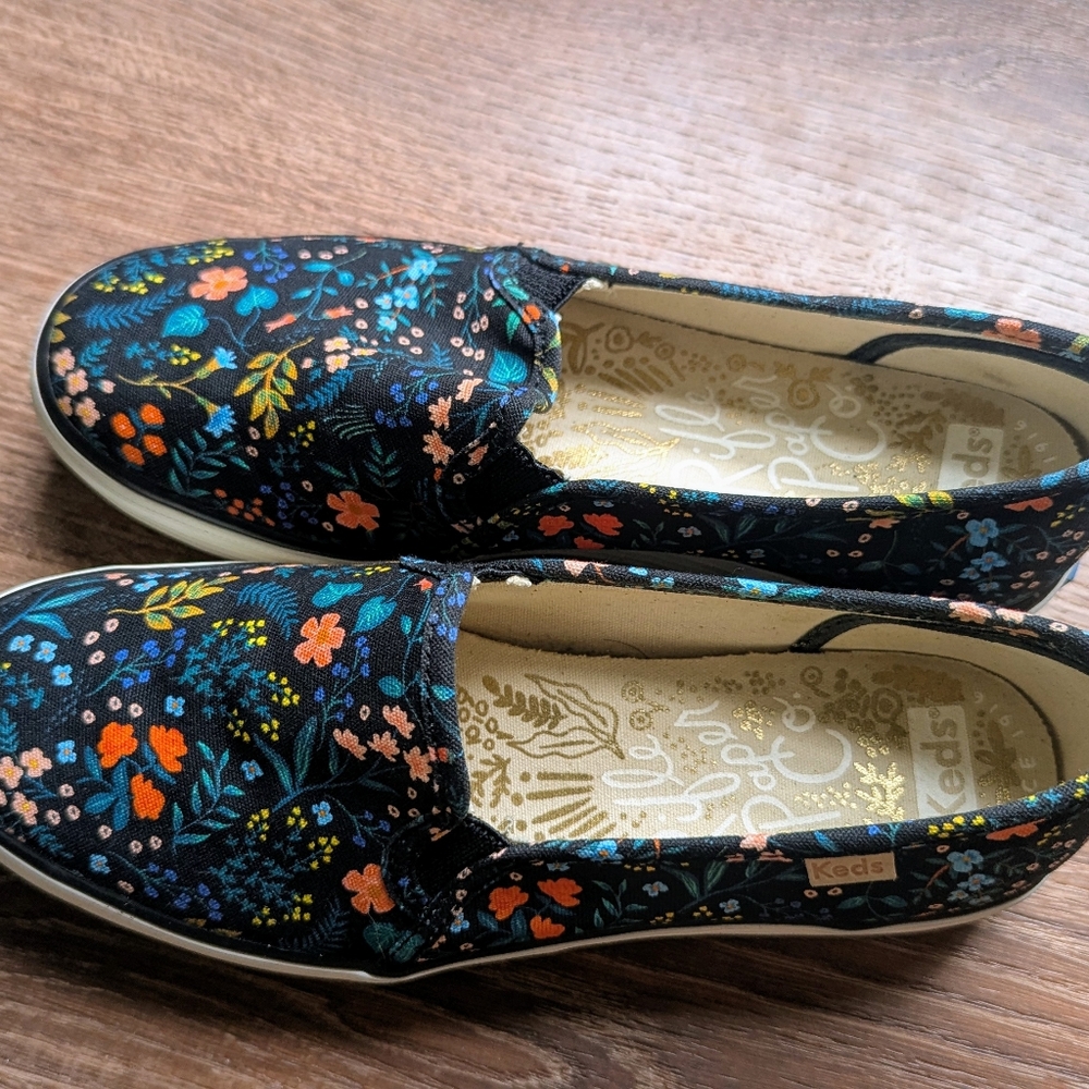 Keds x Rifle Paper Co. Floral Platform Shoes - Black and Multicolor - Picture 3 of 7